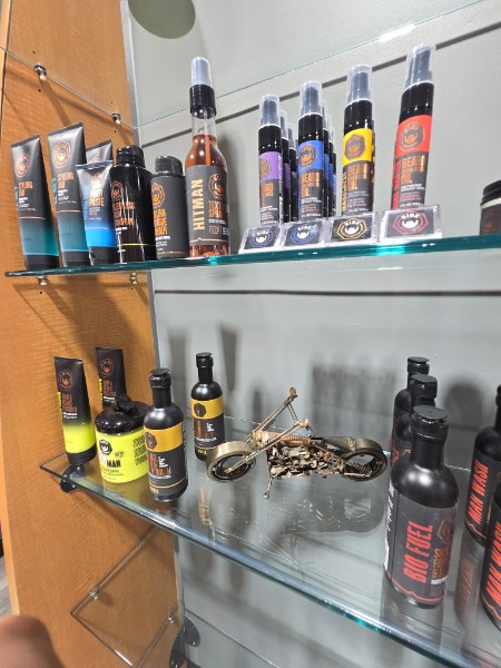 Specialty men’s styling and grooming products available in the salon