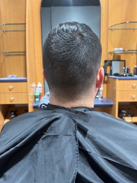 Back view showing the clean blend of a modern fade haircut